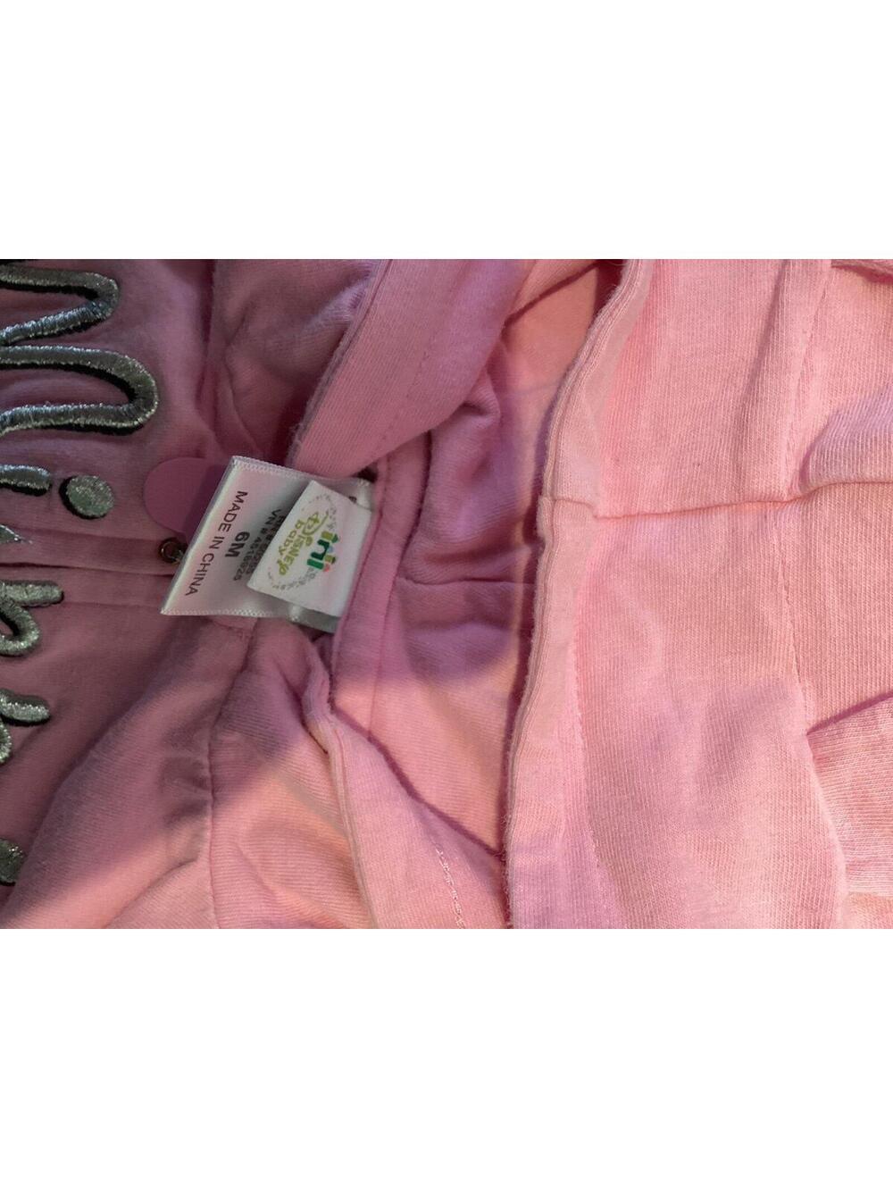 Disney Minnie Mouse pink zip up hoodie with ears and sparkle design size 6 month - Picture 3 of 4